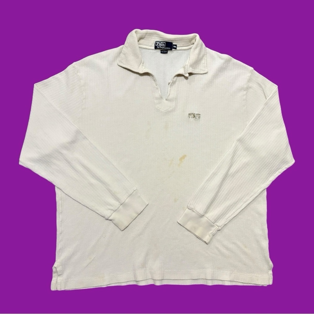 90s Polo Ralph Lauren Waffle Knit Thermal Long Sleeve